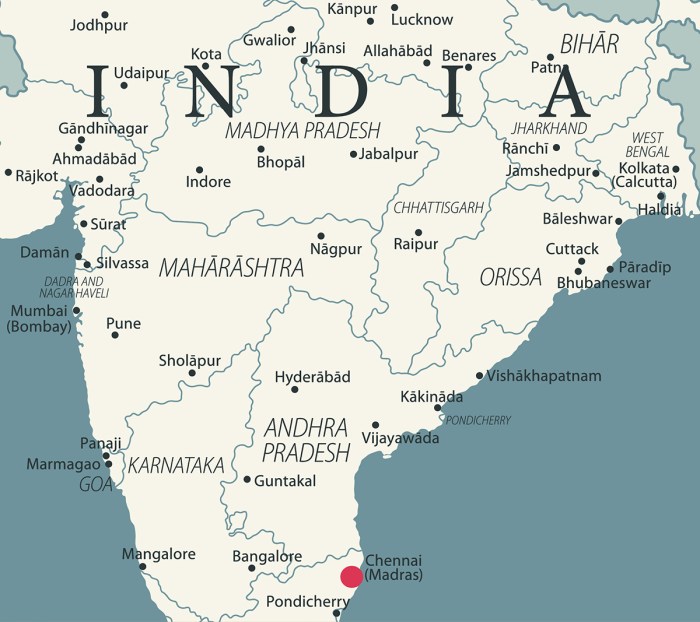 Chennai map district area location metropolitan areas tamil nadu maps india